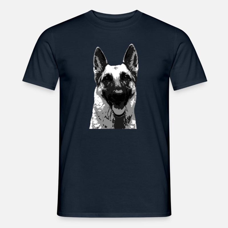 Schäferhund - deutscher Schäferhund Kopf Geschenk - Männer T-Shirt - Navy