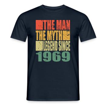 Born 1969 The Man The Myth Birthday - Men's T-Shirt - navy - Front - AI Model Male 178 light (178cm)