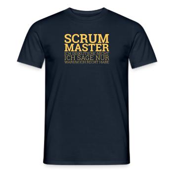 « Scrum Master discute | » Scrum Master" » - T-shirt homme - marine - Devant - AI Model Male 178 light (178cm)