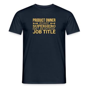 « Product Owner Superhero | » Scrum Master" » - T-shirt homme - marine - Devant - AI Model Male 178 light (178cm)