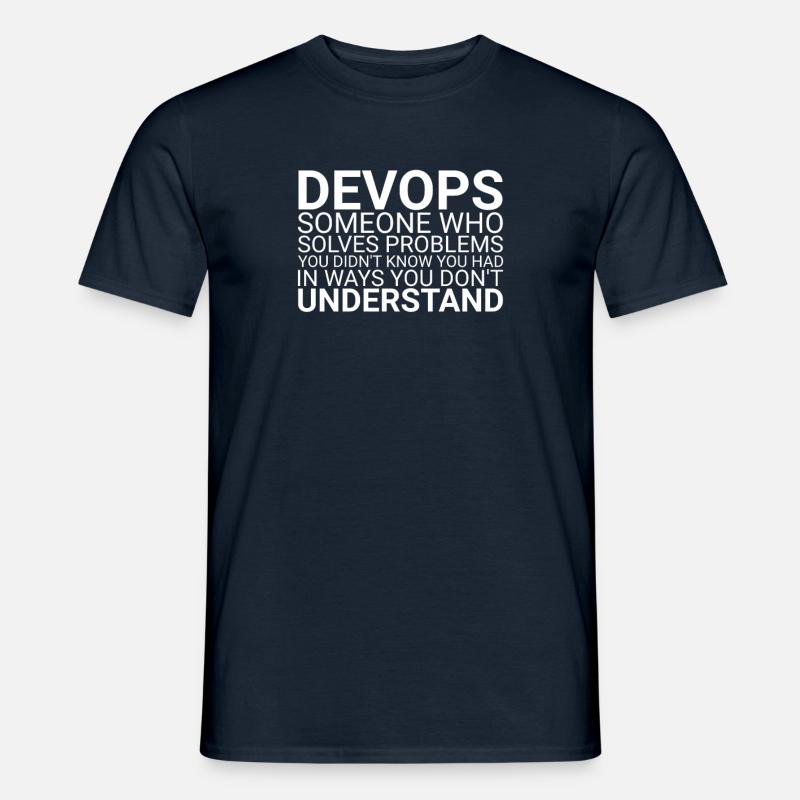 "| problemu DevOps Rozwój oprogramowania" - T-shirt męski - granatowy