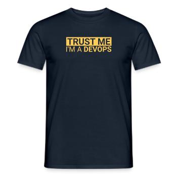 "DevOps Trust | Softwareentwicklung" - Männer T-Shirt - Navy - Vorne - AI Model Male 178 light (178cm)