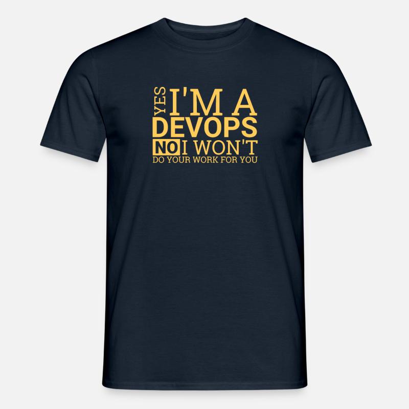 | pracy DevOps Rozwój oprogramowania" - T-shirt męski - granatowy