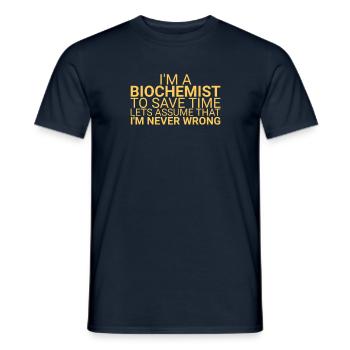 "Biochemist Time | Biochemie" - Männer T-Shirt - Navy - Vorne - AI Model Male 178 light (178cm)