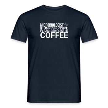 "Microbiologist Coffee | Microbiology" - Men's T-Shirt - navy - Front - AI Model Male 178 light (178cm)
