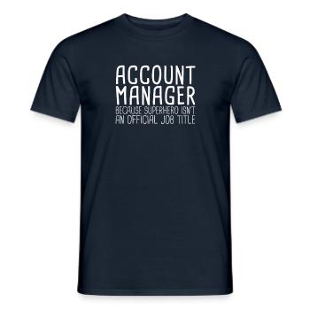 "Account Manager Superhero | Vertrieb" - Männer T-Shirt - Navy - Vorne - AI Model Male 178 light (178cm)