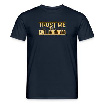 | de confiance de l’ingénieur civil Génie civil » - T-shirt homme - marine - Devant - AI Model Male 178 light (178cm)