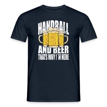 Handball et bière en disant drôle - T-shirt homme - marine - Devant - AI Model Male 178 light (178cm)