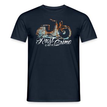 Simson Schwalbe KR51 - Rust is not a Crime - Männer T-Shirt - Navy - Vorne - AI Model Male 178 light (178cm)