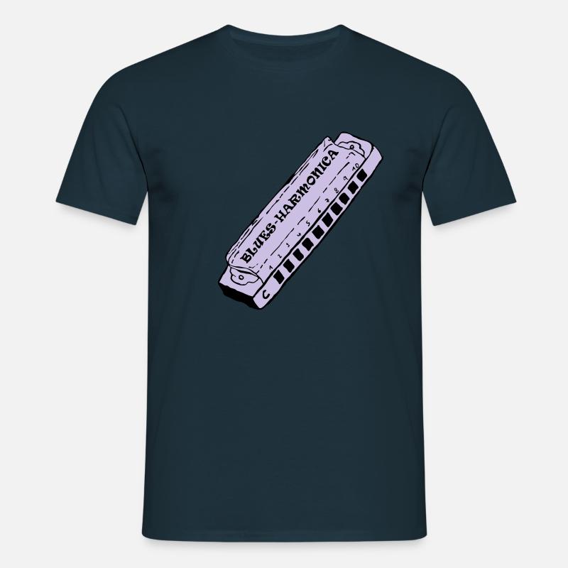 bluesharmonica - Männer T-Shirt - Navy
