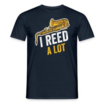 I Reed Beaucoup drôle saxophoniste saxophoniste - T-shirt homme - marine - Devant - AI Model Male 178 light (178cm)