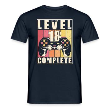18e anniversaire Niveau 18 Cadeau complet 18 ans - T-shirt homme - marine - Devant - AI Model Male 178 light (178cm)
