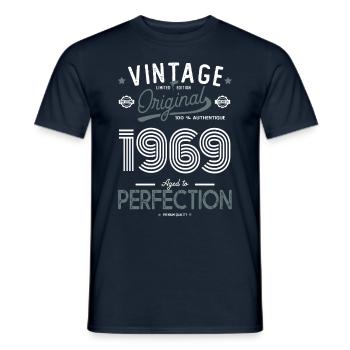 1969 vintage original gift birthday 52 years - Men's T-Shirt - navy - Front - AI Model Male 178 light (178cm)