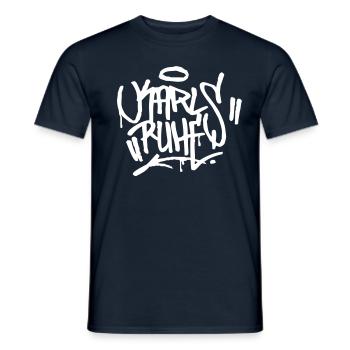Karlsruhe graffiti Ultras Fan Shirt - Men's T-Shirt - navy - Front - AI Model Male 178 light (178cm)