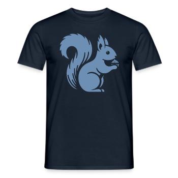 Minimalist Squirrel Silhouette with Nut - Men's T-Shirt - navy - Front - AI Model Male 178 light (178cm)