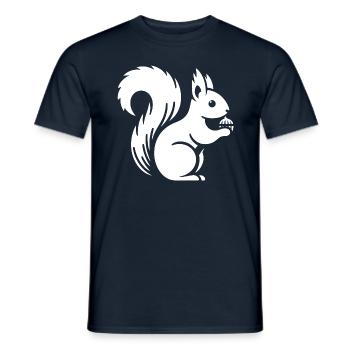 Minimalist Squirrel Silhouette with Nut - Men's T-Shirt - navy - Front - AI Model Male 178 light (178cm)