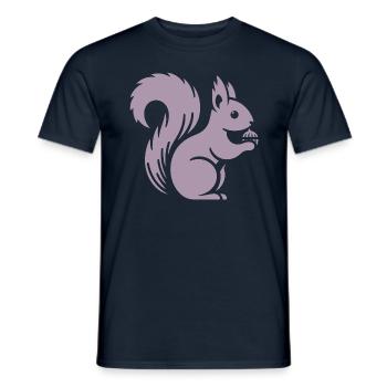Minimalist Squirrel Silhouette with Nut - Men's T-Shirt - navy - Front - AI Model Male 178 light (178cm)