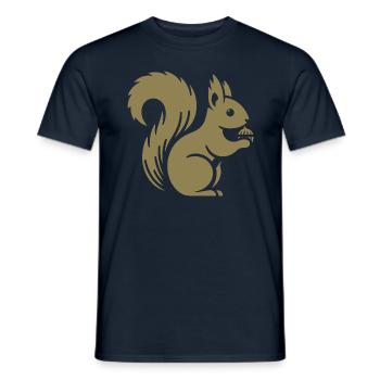 Minimalist Squirrel Silhouette with Nut - Men's T-Shirt - navy - Front - AI Model Male 178 light (178cm)