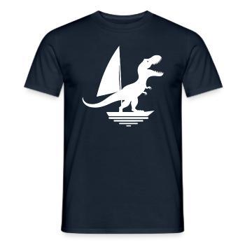 Silhouette de voilier dinosaure T-Rex - T-shirt homme - marine - Devant - AI Model Male 178 light (178cm)