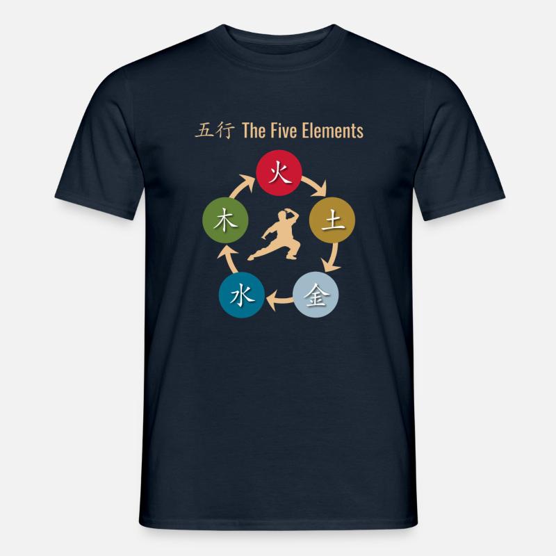 Qi Gong Tai-Chi Five Elements Teaching Wu Xing - Men’s T-shirt - navy
