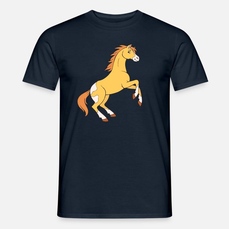 Wildpferd Mädchen Pferd - Männer T-Shirt - Navy