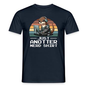 Gaming Otter PC Tech Geek Funny Anotter Nerd Chemise - T-shirt homme - marine - Devant - AI Model Male 178 light (178cm)