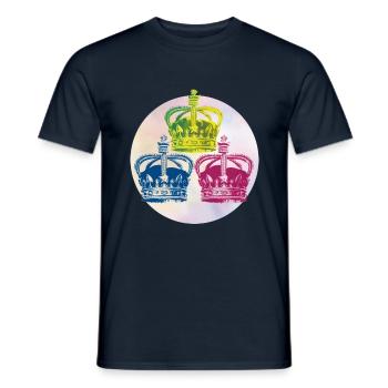Gekrönt - Männer T-Shirt - Navy - Vorne - AI Model Male 178 light (178cm)