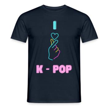 I Love K-Pop - Männer T-Shirt - Navy - Vorne - AI Model Male 178 light (178cm)