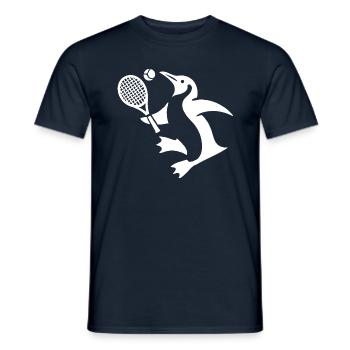 Penguin Tennis Tennis Player Silhouette Minimalist - Men's T-Shirt - navy - Front - AI Model Male 178 light (178cm)