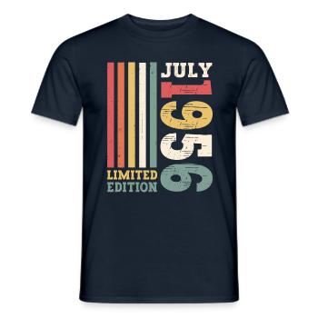 Édition limitée Juillet 1956 66e anniversaire Hommes - T-shirt homme - marine - Devant - AI Model Male 178 light (178cm)