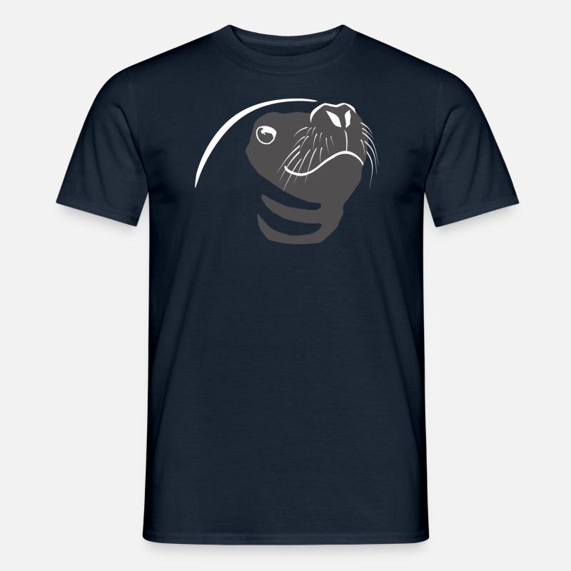 Robbe süsse Geschenkidee Robben Seelöwe Nordsee - Männer T-Shirt - Navy