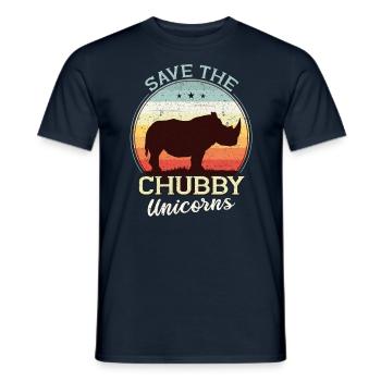 Rhino Sauvez le cadeau de Rhino de licornes potelées - T-shirt homme - marine - Devant - AI Model Male 178 light (178cm)