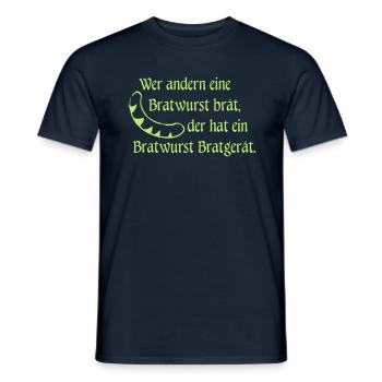 Bratwurst Bratgerät - Männer T-Shirt - Navy - Vorne - AI Model Male 178 light (178cm)