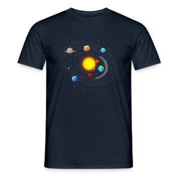Système solaire - T-shirt homme - marine - Devant - AI Model Male 178 light (178cm)
