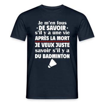 Je veux juste savoir si badminton, cadeau de noël - T-shirt homme - marine - Devant - AI Model Male 178 light (178cm)