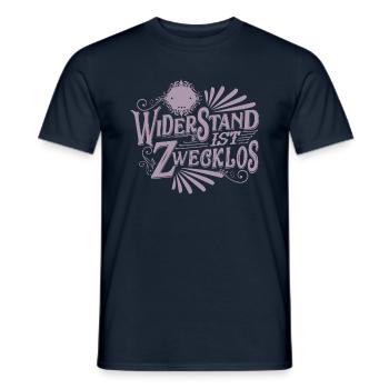 Geburtstag Lustig 66 Jahre Widerstand Zwecklos - Männer T-Shirt - Navy - Vorne - AI Model Male 178 light (178cm)