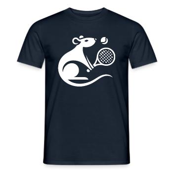 Mouse Rat Tennis Player Minimalist - Men's T-Shirt - navy - Front - AI Model Male 178 light (178cm)