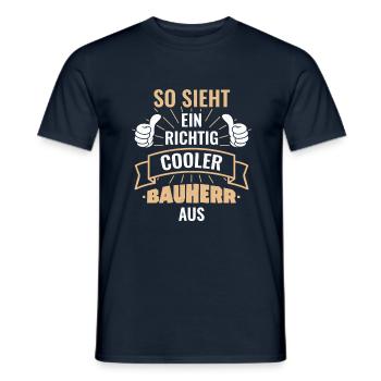 Herren Bauherr Lustiges Design für Einweihung - Männer T-Shirt - Navy - Vorne - AI Model Male 178 light (178cm)