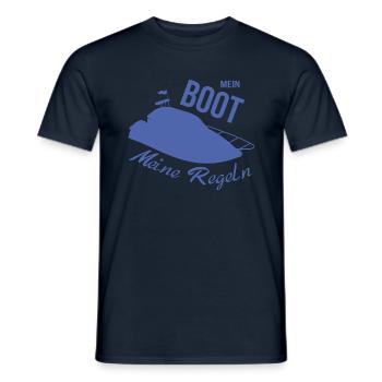 Mein Boot meine Regeln Motorboot - Männer T-Shirt - Navy - Vorne - AI Model Male 178 light (178cm)