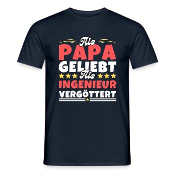 Als Papa geliebt, als Ingenieur vergöttert - Männer T-Shirt - Navy - Vorne - AI Model Male 178 light (178cm)
