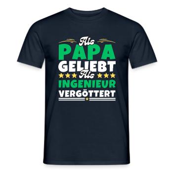 Als Papa geliebt, als Ingenieur vergöttert - Männer T-Shirt - Navy - Vorne - AI Model Male 178 light (178cm)