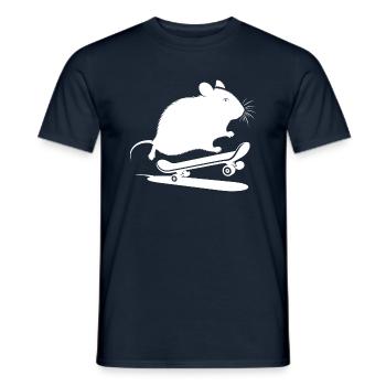 Minimalistischer Hamster Skateboard Skater - Männer T-Shirt - Navy - Vorne - AI Model Male 178 light (178cm)
