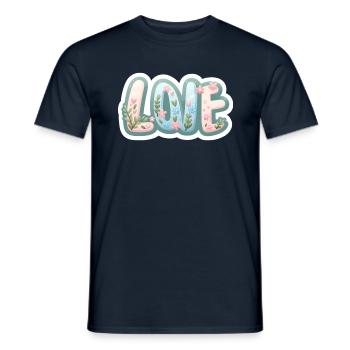 Love Floral Spring Design Valentine's Day - Men's T-Shirt - navy - Front - AI Model Male 178 light (178cm)