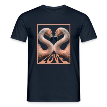 flamingo love - Men's T-Shirt - navy - Front - AI Model Male 178 light (178cm)