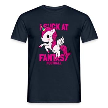 I Suck At Fantasy Football Einhorn Geschenk - Männer T-Shirt - Navy - Vorne - AI Model Male 178 light (178cm)