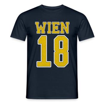 Österreich Wien 1180 Bezirk Währing Typografie - Männer T-Shirt - Navy - Vorne - AI Model Male 178 light (178cm)