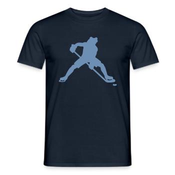Frosch Eishockeyspieler Silhouette minimalistisch - Männer T-Shirt - Navy - Vorne - AI Model Male 178 light (178cm)