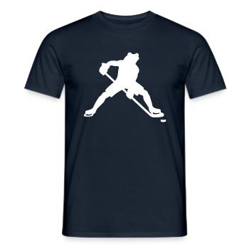 Frosch Eishockeyspieler Silhouette minimalistisch - Männer T-Shirt - Navy - Vorne - AI Model Male 178 light (178cm)