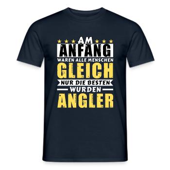 Am Anfang waren alle gleich - Angler Edition - Männer T-Shirt - Navy - Vorne - AI Model Male 178 light (178cm)