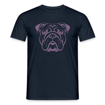 Dog Bulldog Portrait Head Silhouette - Men's T-Shirt - navy - Front - AI Model Male 178 light (178cm)